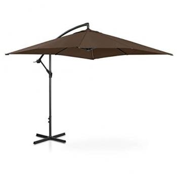 Sombrilla de jardín cuadrada marrón 250 x 250 cm inclinable con protección UV 50+