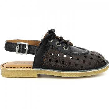 Sandalias de Mujer y Niña KICKERS Lella de Cuero Natural Negro EU 37