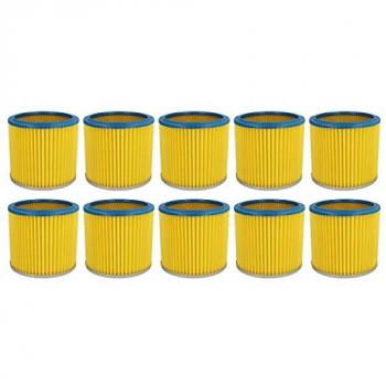 Filtro Plisado 10x Compatible con Aspiradora AEG NT 1100 y Multitud de Modelos Einhell Inox 1250, 1300 Plus, 1450 - Cartucho Filtrante Vhbw