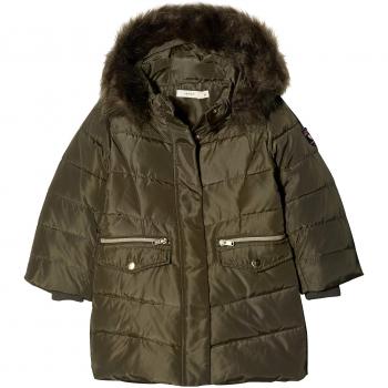 NAME IT Nmfmela Down Jacket Camp, Chaqueta para Bebés, Verde Detail: with Forest Night Color Fur, 92