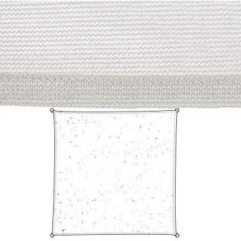 Toldo Vela de Sombra Cuadrado 5x5 m Blanco HDPE Alta Resistencia 200gr/m² con Protección UV para Jardín y Exteriores