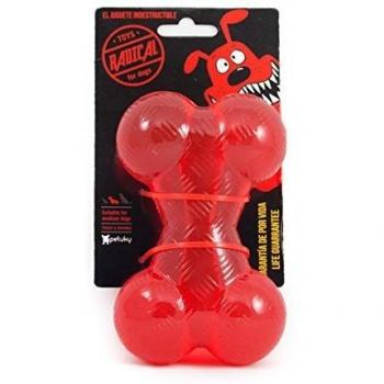 PETUKY Radical - Hueso Rojo Indestructible, 14 cm, tamaño Mediano
