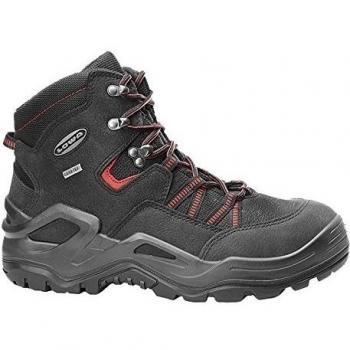 Elten LOWA BOREAS WORK GTX Mid S3 5336 - Calzado de protección de cuero nobuck para hombre, color negro, talla 44