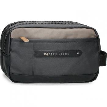 Neceser Pepe Jeans Cardiff Adaptable Negro con Dos Compartimentos