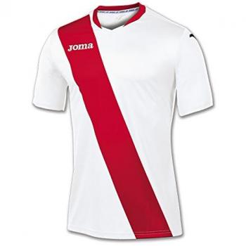 Joma 100158.206 - Camiseta de equipación de manga corta para hombre, color blanco/rojo, talla 6XS-5XS