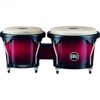 Meinl Headliner Wood Bongos - 6.75 & 8 Hand Drums with Tuning Key - Siam Oak, Wine Red Burst