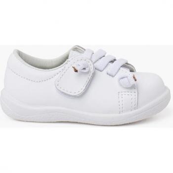 Zapatillas deportivas de piel lavable para bebés con cordones elásticos