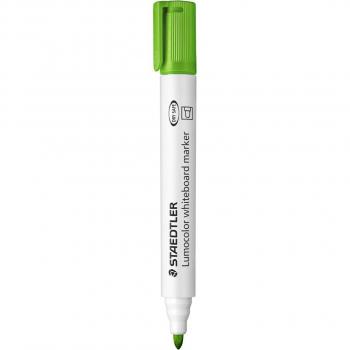 Staedtler Lumocolor 351 Rotulador para Pizarra Blanca, Punta Cónica, Trazo de Aproximadamente 2 mm, Capuchón con Clip, Color Verde Lima, Pack de 10