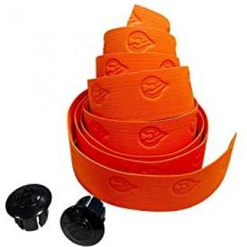 Cinta de manillar Cinelli Wave naranja con tapones de extremo