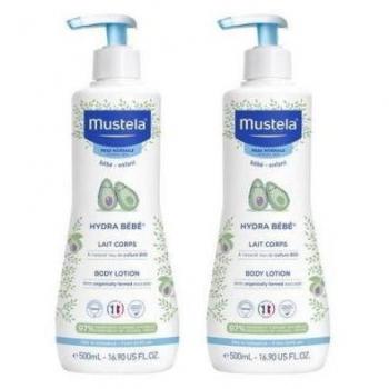Mustela Hydra Bebé Loción Corporal Hidratante 500 ml - Pack Duplo