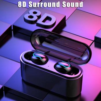Auriculares Inalámbricos Amoi Q32 TWS Bluetooth 5.0 Estéreo 8D con Caja de Carga y Batería Externa de 3500 mAh
