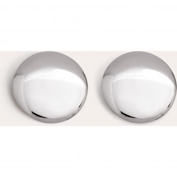 Pendientes Singularu Big Button - Pendientes en Acero con Acabado Brillante - Pendientes Maxi con Cierre de Silicona - Joyas Para Mujer - Varios Acabados