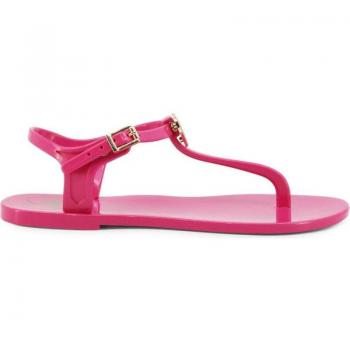 Love Moschino Women's Pink Rubber Flat Sandals with Ankle Strap (Model JA16011G1GI37)