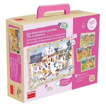 Juego Educativo Set Puzles Observación 4 Estaciones en Inglés, Juegos Educativos, dimensiones 23x18x7 cm