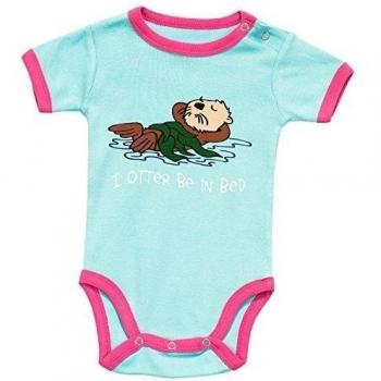 LazyOne Niñas I Otter Be in Bed Mameluco Bebé 6 Meses