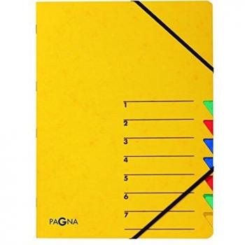 Carpeta organizadora PAGNA EASY, A4, 7 compartimentos, cartón, amarillo