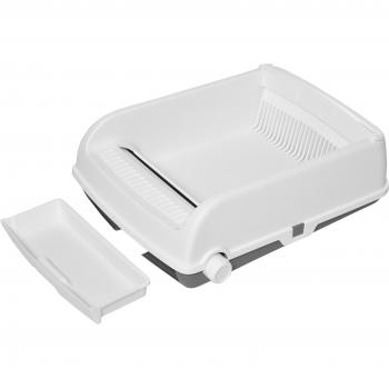 PawHut Arenero para Gatos con Bandeja Extraíble y Pala - Blanco