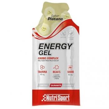 Gel energético NutriSport Energy sabor plátano 35 g (Caja de 24 unidades) - Rápida Absorción - Ideal para Deportistas - Formato Individual