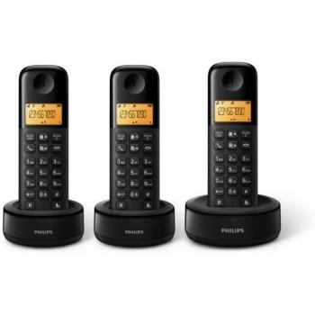 Philips - Teléfono Digital DECT con Batería AAA NiMH, Modelo D1303B/23, Color Negro
