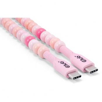 Cable USB-C Beads Rosa 2m PD60W 480Mbps Club 3D