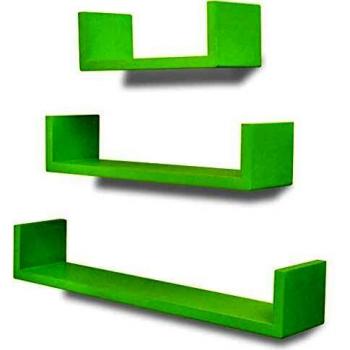 vidaXL 6X Estantes de Pared Verde Decoración Diseño Hogar Casa Librería Mueble