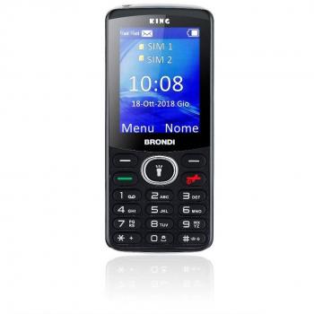 Teléfono Celular Brondi King Negro Dual SIM 2.4 Fotocámara 1.3 MP Radio FM Bluetooth