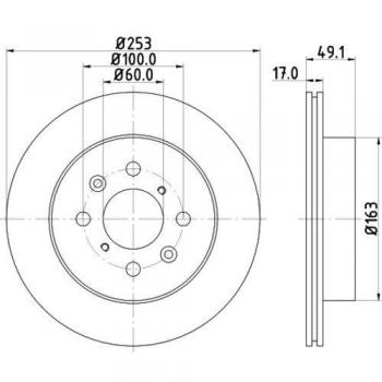 Disco de freno HELLA 8DD 355 111-591 recubierto para SUZUKI Wagon R+ II 3/5 puertas