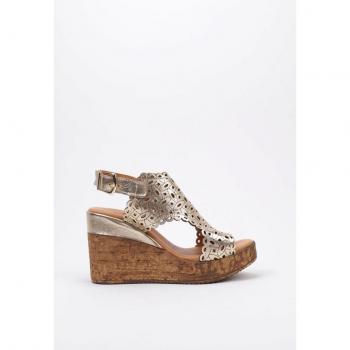 Sandalia con cuña para mujer Top 3 23401 Dorado