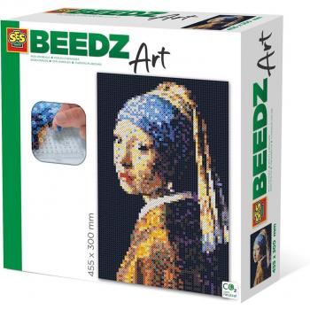 Juego Beedz Art Vermeer - La Joven de la Perla, 25x25x7 cm, incluye 7000 piezas
