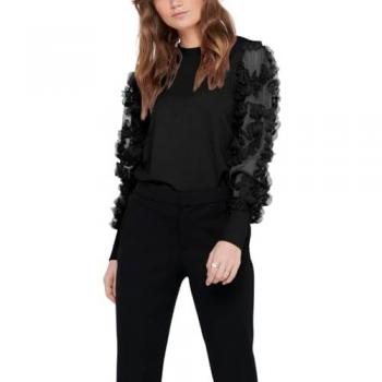 JDY Women's Tulip Sleeve Sweatshirt with Round Neck - Fairview Collection