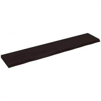 Estante de pared madera roble tratada 200x40x(2-6)cm Natural, Marrón claro, Marrón oscuro - Mueble Almacenaje Estantería para Oficina, Estudio, Dormitorio - Estantería