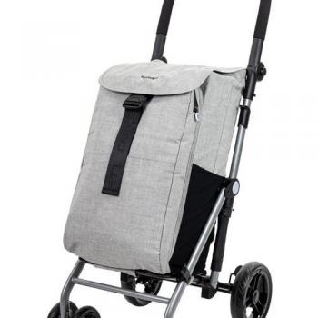 Carro de la Compra Plegable Carlett Classic Duo 4 Ruedas con Freno, Resistente a la Lluvia, Capacidad 25kg, Bolsa Principal 53L y Bolsa Térmica 9L - Color