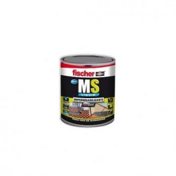 Fischer MS Sellador Líquido Blanco 1kg, Impermeabilizante Constructivo para Superficies Horizontales y Verticales a Base de Polímeros MS