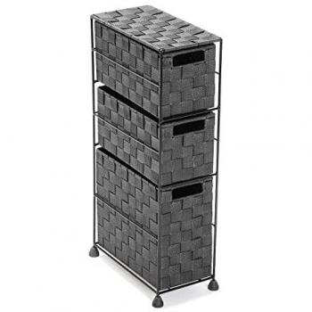 Mueble para el Baño Auxiliar Versa Mannheim, Cajonera con 3 cajones para organizar, Almacenaje moderno y divertido, Medidas (Al x L x An) 57 x 28 x 15,5 cm,