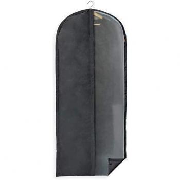 Rayen - Funda de ropa para armario. Funda de traje para percha con cremallera. Cubre vestido resistente al polvo, humedad y polillas. 60 x 135 cm. Gris Oscuro/Translúcido