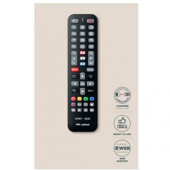 Mando a distancia Meliconi Easy 500 para TV TCL/Thomson, compatible con múltiples modelos, diseño ergonómico, fácil de usar, incluye teclas de acceso directo y funciones básicas