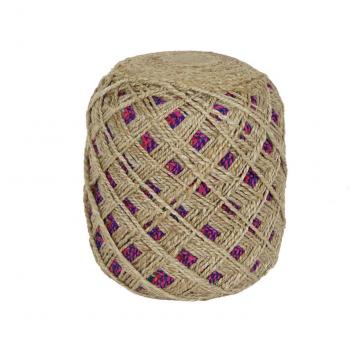 Reposapiés Home Esprit Marrón Multicolor de Yute 40x40x45 cm