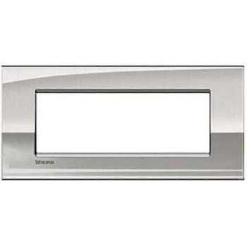 Placa 7 módulos Palladio Brillante LivingLight Air Bticino LNC4807PL