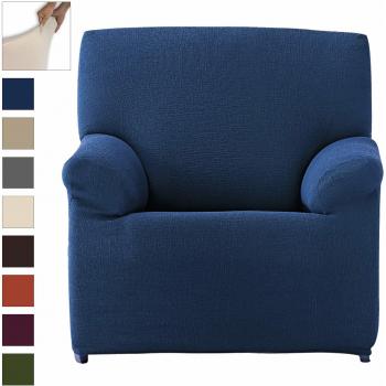 Eiffel Textile Elegante Adaptable Lavable Funda Sofá 1 Plaza, Poliéster, Azul