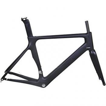 winicebikes Full Ultraligero de fibra de carbono bicicleta de carretera de carbono marco Tenedor Tija Equitación Race Cuadro, mujer Unisex hombre, Personalization-PF30-3colors+2 Decals, 61 cm