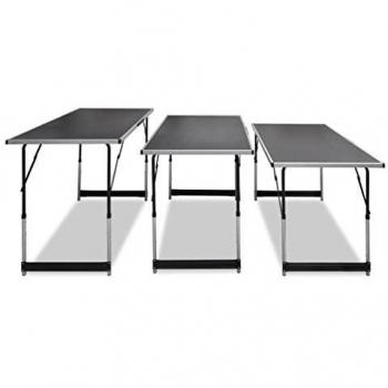 vidaXL Mesa Plegable Altura Ajustable 3 Piezas Multiusos Mesa Auxiliar Hogar