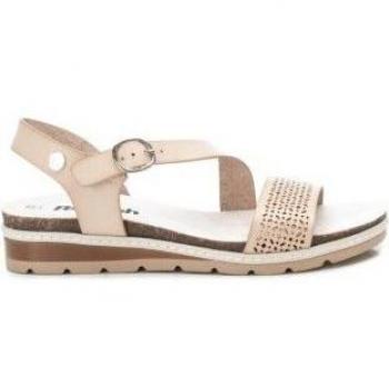Sandalias Refresh para mujer blancas de cuña 4cm con hebilla ajustable y suela antideslizante