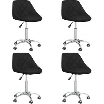 Sillas de comedor giratorias 4 unidades cuero sintético negro