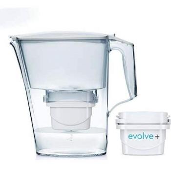 Jarra para Agua con Filtro Aqua Optima Liscia Evolve, Capacidad de 2.5L, Color Blanco, Incluye 1 Filtro Evolve+