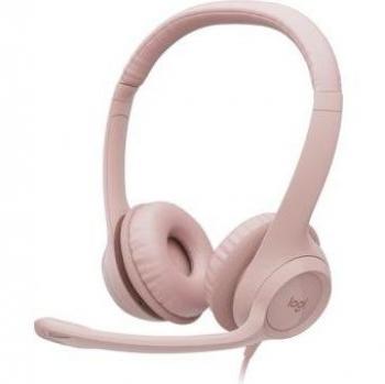 Logitech H390 Wired USB Stereo Headset with Noise-Canceling Microphone - Rose