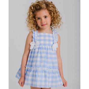Vestido de bebé de tirantes con estampado de cuadros