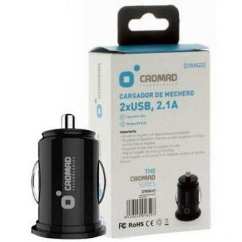 CROMAD Cargador de Mechero 2.1A 2 x USB Negro
