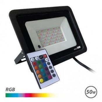 Foco Led RGB 50W con Control Remoto IP65 para Exterior