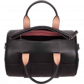 Bolso de mano multiposición de piel con cremallera Dudu, bolso cilíndrico de cuero genuino para mujeres, suave, diseño elegante y colorido, incluye correa para el hombro y dos asas
