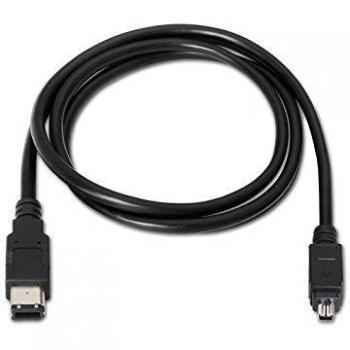 NANOCABLE 10.09.0202 - Cable FireWire IEEE1394A 6/M-4/M 400Mbps, Macho-Macho, Negro, 1.8mts